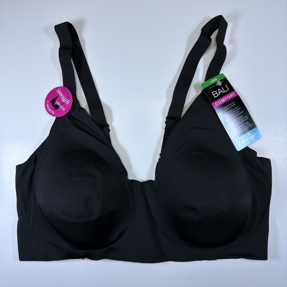 Bali Comfort Revolution Easylite Bra Womens Underwire Black DF3498 Size L NWT